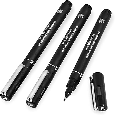 Stylo à dessin uni pen fineliner encre noire pointe 09 mm paquet