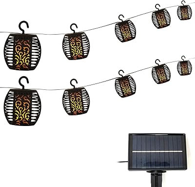 Lumière solaire de jardin extérieur boule de feu en rotin à 20
