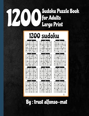 Livre de 1200 puzzles sudoku pour adultes en gros caractères : le grand