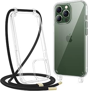 Coque transparente kaka compatible avec l'iphone 13 pro max avec une sangle réglable