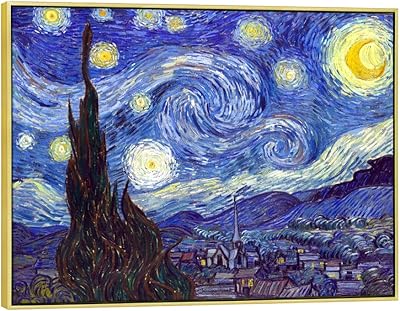 Wieco art impression giclée sur toile de la nuit étoilée de vincent