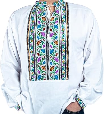 Vyshyvanka ukrainienne pour homme borshivska tissu en coton brodé à la cuillère. Diaytar : Votre allié pouvoir d'achat au quotidien