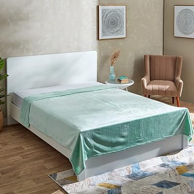 Couverture en flanelle home box nova queen, taille 220x200 cm, vert