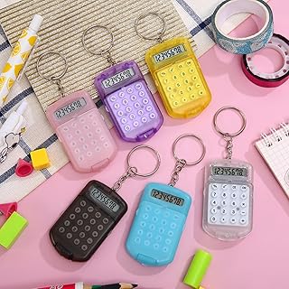 Ensemble de porte-clés de mini calculatrice de poche sweet seven - 6 pièces