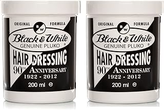 Pommade coiffante pluko véritable noir et blanc 200 ml (paquet de 2)