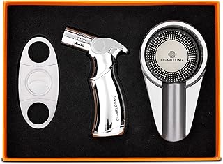 Ensemble d'accessoires pour cigares cigarlong coupe-vent brûleur à 4 jets lame tranchante
