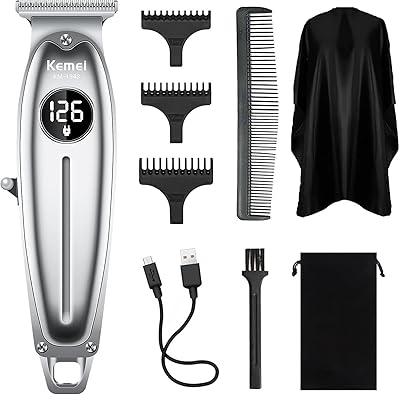 Tondeuse à cheveux sans fil kemei 1948 pour hommes, rasoir électrique sans espace