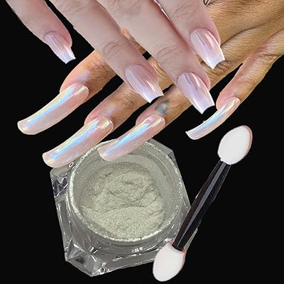 Poudre de vernis à ongles pearl chrome poudre chrome blanc pour décoration d'ongles
