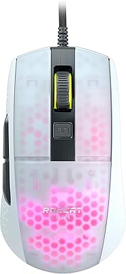 Souris de jeu rockat burst pro blanche, emballage ue pour pc