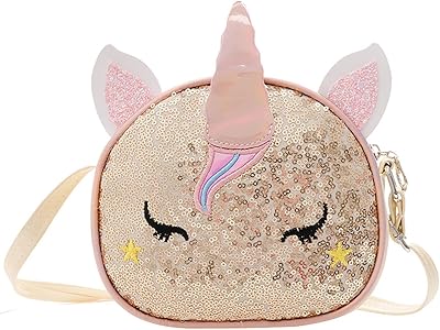 Un petit sac bandoulière pour petites filles avec un joli motif licorne brillant