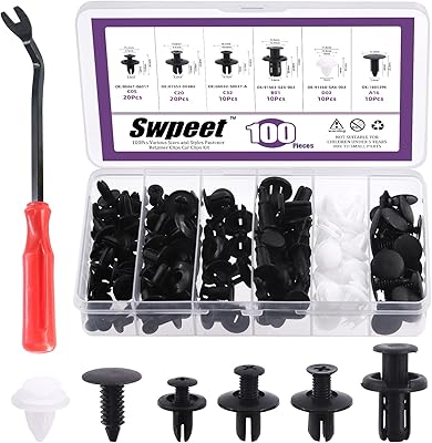 Supit 100 pièces clips de fixation de voiture et outils dépose de panneaux