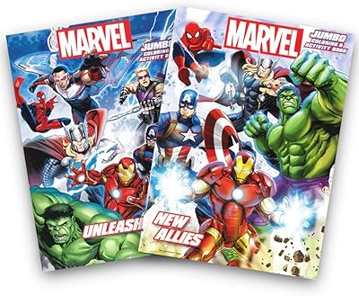 Ensemble de livres de coloriage et d'activités marvel heroes jumbo avengers (2 livres)