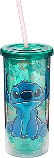 Tasse haute en plastique tropical silver buffalo lilo & stitch avec couvercle