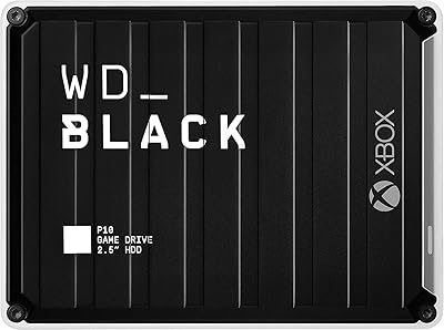 Disque dur externe de jeu wd black p10, 5 to, compatible avec xbox