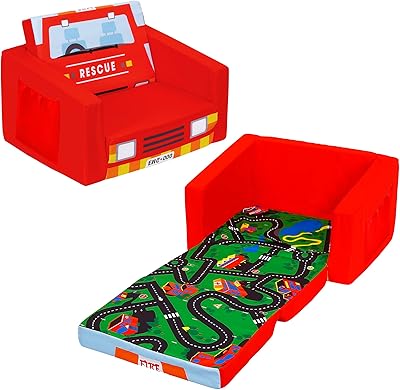 (rouge/camion de pompiers) - canapé pour enfants de best mall lit rembourré pour enfants, chaise de couchage pliable ouverte (rouge/camion de pompiers). L'univers du discount accessible 24/7 sur Diaytar Sénégal