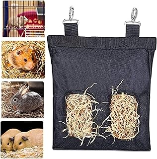 Sac d'alimentation pour lapins, sac à foin pour petits animaux avec bandoulière réglable