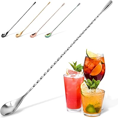 Cuillère à cocktail zulai de 12 pouces en acier inoxydable de qualité