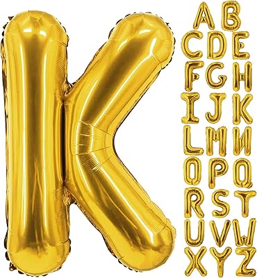 32" grands ballons à hélium dorés lettre k grands ballons en aluminium mylar