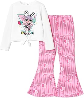 Ensemble de vêtements deux pièces pour fille composé d'un t-shirt à manches longues
