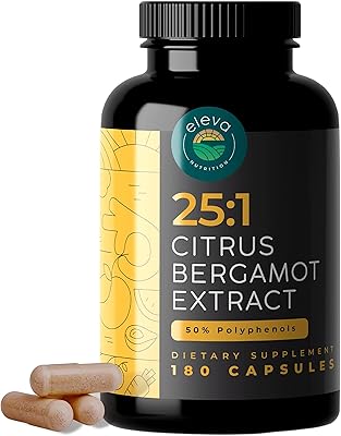 Capsules d'agrumes de bergamote 1000 mg - extrait d'agrumes de bergamote 25:1 pour