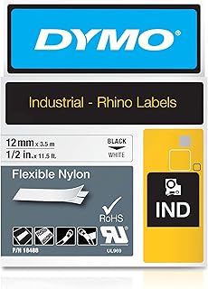 Étiquettes industrielles dymo authentiques pour étiqueteurs et fabricants d'étiquettes industrielles, noir sur blanc