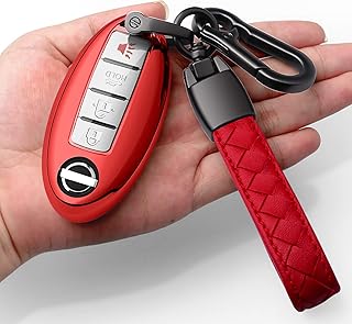 Étui pour clé télécommande automatique avec porte-clés en cuir tpu souple