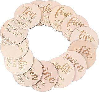 Cartes d'annonce mensuelles en bois stobock pour photographie et baby shower, 14 pièces