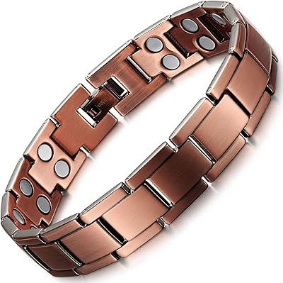 Bracelet de thérapie magnétique à double rangée pour hommes ren su pour soulager