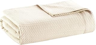Couverture madison park 100 % coton égyptien luxueux et léger pour lit