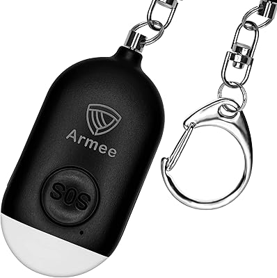 Alarme personnelle d'autodéfense de l'armée avec bouton d'alerte d'alarme d'urgence et lumière led