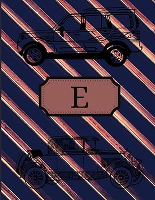 Lettre e: grand journal, style homme/garçon personnalisé, simple et élégant, 8,5 x 11''