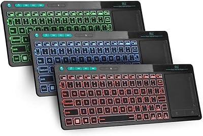 Clavier sans fil rii k18 à 3 led couleur 2,4 ghz avec souris à pavé tactile de grande taille intégrée, batterie li-ion rechargeable pour pc, google smart tv, kodi, raspberry pi2/3, htpc iptv, android box, xbmc ,windows 2000 xp. Des économies garanties sur chaque commande avec Diaytar