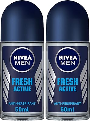 Déodorant actif nivea men fresh, parfum frais avec roll-on, 50 ml, lot
