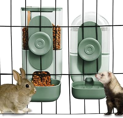 Distributeur d'eau automatique suspendu pour chats et chatons, ensemble d'alimentation et d'abreuvement automatique