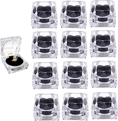 Coffrets cadeaux en cristal transparent, 12 pièces de boucles d'oreilles et bijoux, boîte de rangement en acrylique pour toutes sortes de bagues et boucles d'oreilles, remplissage en velours (noir). Transformez votre façon de consommer avec Diaytar Sénégal