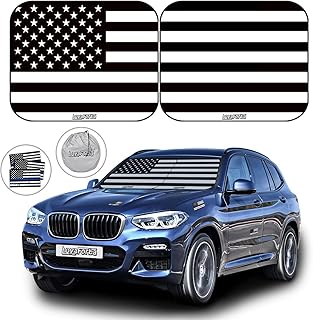 Pare-soleil universel pour pare-brise avant de voiture, 2 pièces, drapeau américain, pour voitures
