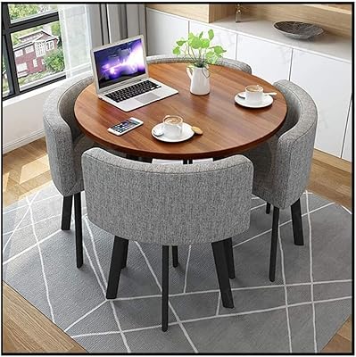 Ensemble de table de salle à manger d'affaires ronde peu encombrante 4