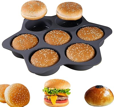 Atrsex moule de cuisson à hamburger en silicone, 7 cavités, plat de cuisson antiadhésif à dégagement facile plat de cuisson en silicone pour la cuisson et la cuisson nouveau (noir). Diaytar : La plateforme qui démocratise le shopping en ligne au Sénégal