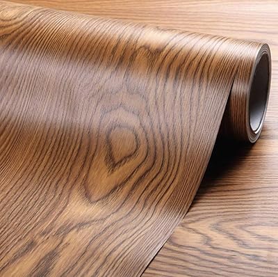 Papier peint adhésif en vinyle grain de bois marron obredo, papier peint