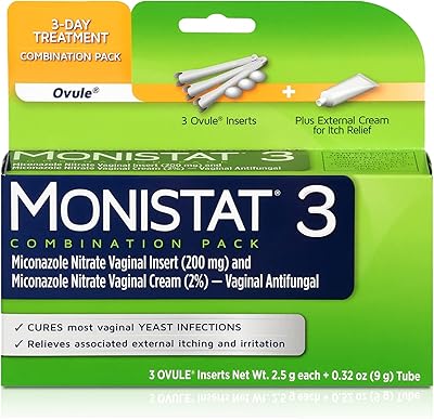 Traitement des infections à levures monistat 3 doses pour femmes, 3 tampons