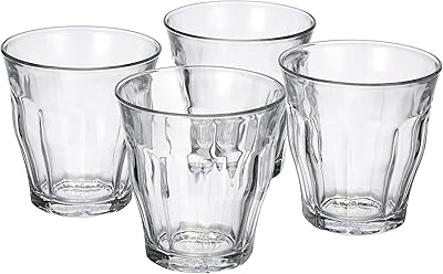 Boîte de 4 gobelets picardie 25 cl par duralex 1027ac04, transparent