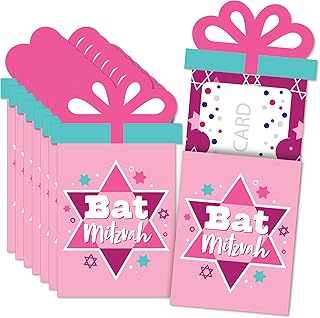 Big dot of happiness pink bat mitzvah - pochettes pour argent et cartes