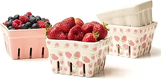 Panier à baies en céramique de ferme passoire bol carré pour le marché