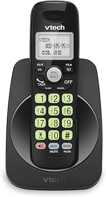 Vtech vg101-11 dect 6.0 téléphone sans fil pour la maison, écran rétroéclairé bleu-blanc