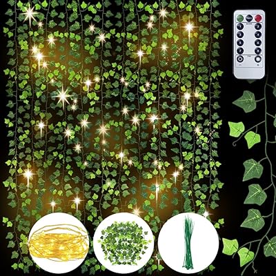 Plantes de lierre artificielles en résine (12 brins 95 pieds) guirlande vigne suspendue