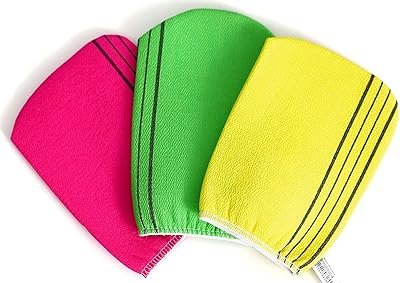 Serviettes exfoliantes en tissu coréen - gant de bain - 3 pièces