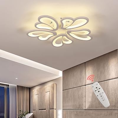 Plafonnier led moderne, plafonnier acrylique à intensité variable 55w, éclairage de lustre