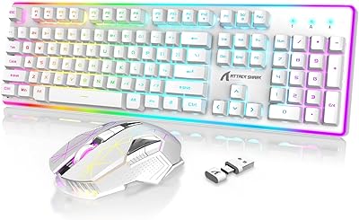 Clavier et souris de jeu sans fil 2,4 g, double récepteur de type