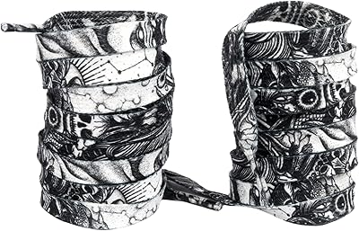 Lacets plats imprimés lacets pour baskets amusants pour chaussures de sport de course