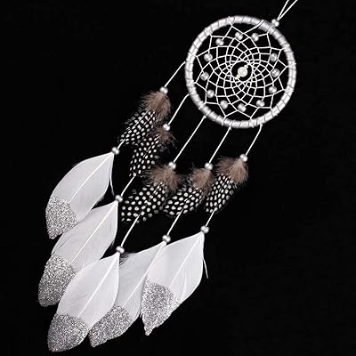 Dayoung dreamcatcher, attrape-rêves fait main avec perles et plumes, décoration bohème à accrocher